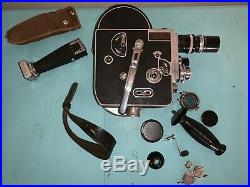 Vintage 1944 Paillard Bolex Movie Camera With 3 Lenses, Case, Paperwork