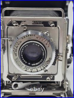 Vintage 1947 Graflex Crown Graphic 2x3 Camera Kodak Ektar 101mm f/4.5 Kalart