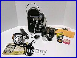 Vintage 1950s Bolex Pillard H16 Movie Film Camera Yvar Switar lens Extras