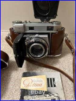 Vintage 1950s Kodak Retina IIIc Camera Scheneider Lens F2/50mm Plus AGFA Flash