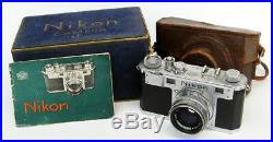 Vintage 1950s NIKON S Rangefinder Camera with Box & 50mm f/2 Nippon Kogaku Lens
