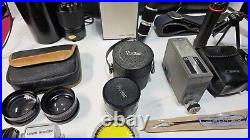 Vintage 1960's Canon FT-QL SLR 35mm Film Camera BUNDLE Lenses. Tri-Pods Case/Key