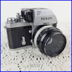 Vintage 1960s Nikon F Film Camera with 50mm Lens with Case Not Tested
