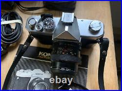Vintage 1970's Konica Auto Reflex A3 SLR Camera WithLenses And Accessories Package