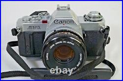 Vintage 1979 Canon AV-1 35mm Film Camera with 50mm f1.8 FD S. C. Lens Film Tested