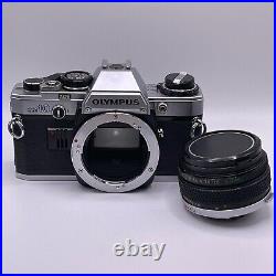 Vintage 1979 Olympus OM10 Single Lens Reflex SLR 35mm Film Camera with 55mm Lens