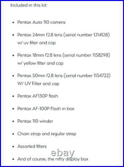 Vintage 1980s Pentax Asahi Auto 110 Camera Kit And Case Untested Take A L@@k