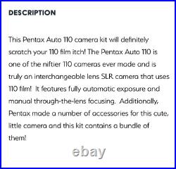 Vintage 1980s Pentax Asahi Auto 110 Camera Kit And Case Untested Take A L@@k