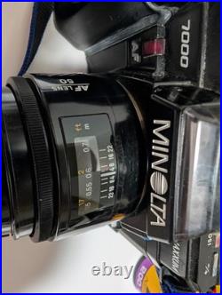 Vintage 1985 Minolta Maxxum 7000AF 35mm Film Camera with 50 mm Lens Kit with Bag