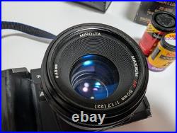 Vintage 1985 Minolta Maxxum 7000AF 35mm Film Camera with 50 mm Lens Kit with Bag