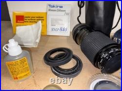 Vintage 35 MM Manual Focus Kit Tokina Lens Strap Bag Pentax ME Super Camera