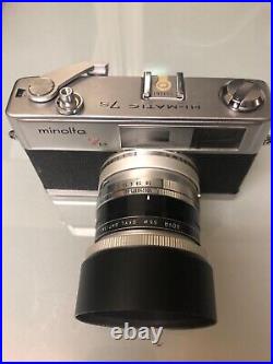 Vintage 35MM Film Camera MINOLTA 7S HI-MATIC RANGEFINDER With ROKKOR LENS Tested