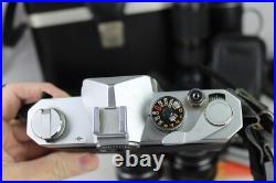 Vintage 35mm camera lot Konica Autoreflex A 1000 Vivitar lens bag manual flash