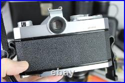 Vintage 35mm camera lot Konica Autoreflex A 1000 Vivitar lens bag manual flash