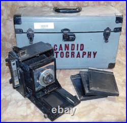 Vintage 4x5 Graflex camera with No. 32 Kodak Lens, Holders & Case