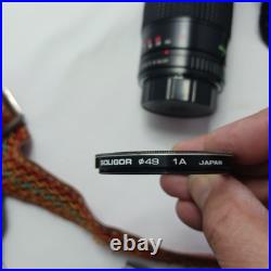 Vintage 50mm Pentax Asahi K1000 Camera Japan Works Strap & 3 Lenses Carry Bag