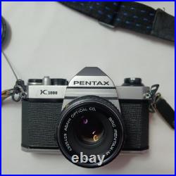Vintage 50mm Pentax Asahi K1000 Camera Japan Works Strap & 3 Lenses with Carry Bag