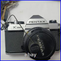 Vintage 50mm Pentax Asahi K1000 Camera Japan Works Strap & 3 Lenses with Carry Bag