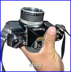 Vintage 70s Canon EF 35mm SLR Camera with Strap And Case Vintage 70s Canon EF 35mm SLR Camera with Strap And Case