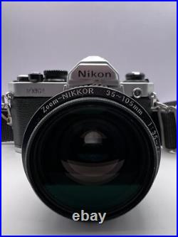 Vintage ALL NIKON PACKAGE -FM2 35mm Camera-Zoom Nikkor 35-105mm Lens-MD-12 Motor