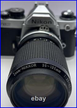 Vintage ALL NIKON PACKAGE -FM2 35mm Camera-Zoom Nikkor 35-105mm Lens-MD-12 Motor
