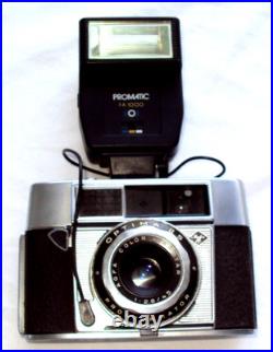 Vintage Agfa OPTIMA II S Prontormator 35mm Film Camera with128/45 Lens & Flash