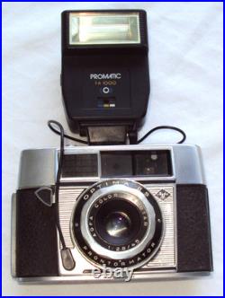 Vintage Agfa OPTIMA II S Prontormator 35mm Film Camera with128/45 Lens & Flash