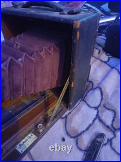 Vintage Almer Coe Folmer Schwing Camera With A 18 In Bausch& Lomb 1897 Lens