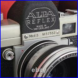 Vintage Alpa Reflex Model 5 35 mm Camera With Leather Case Original Box F/2.8 Lens