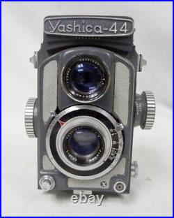 Vintage Antique Grey Yashica 44 Japanese 60mm Film Camera with Yashikor 60mm Lens