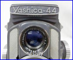 Vintage Antique Grey Yashica 44 Japanese 60mm Film Camera with Yashikor 60mm Lens