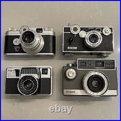 Vintage Argus 35mm Film Camera LOT Cintar Compur Lenses Metal Body RARE UNTESTED