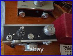 Vintage Argus C3 Camera (2) Brick 35mm /Light Meter + Soligor 135mm Lens + Cases