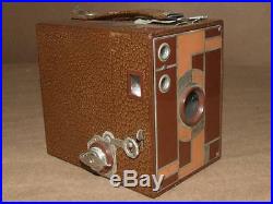 Vintage Art Deco 1920s Beau Brownie Kodak Doublet Lens Camera with Original Case