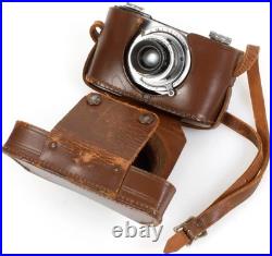Vintage Art Deco Detrola Film Camera with Orig Lens Hood & Leather Case Tested Vintage Art Deco Detrola Film Camera with Orig Lens Hood & Leather Case Tested