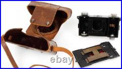 Vintage Art Deco Detrola Film Camera with Orig Lens Hood & Leather Case Tested Vintage Art Deco Detrola Film Camera with Orig Lens Hood & Leather Case Tested