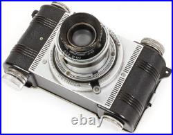 Vintage Art Deco Detrola Film Camera with Orig Lens Hood & Leather Case Tested