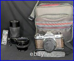 Vintage Asahi Pentax K1000 Camera With Carrying Case, Lenses, Accessories