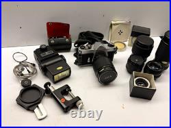 Vintage Asahi Pentax Spotmatic SP 35mm Camera Vivitar Lens Flash Accessories Lot