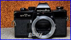 Vintage BLACK Minolta SRT-101 Camera, 50mm ROKKOR-PF lens Film tested & Working