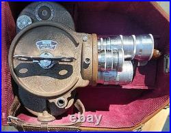 Vintage Bell & Howell 16mm Camera 70 Series Filmo C Mount Lens Orig. Case Nice