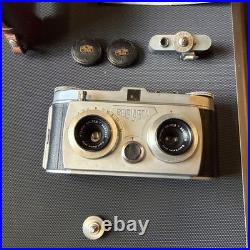 Vintage Belplasca Stereo Camera #02699 Carl Zeiss Jena Tessar 37.5 Lenses Manual