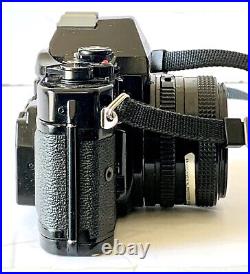 Vintage Black Canon A-1 SLR 35mm Camera FD 50mm Lens with Canon Data Back A & F