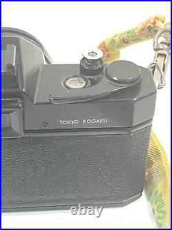 Vintage Black Topcon Unirex Tokyo Kogaku SLR Camera 50 135 35mm 3 Lens Set Flash