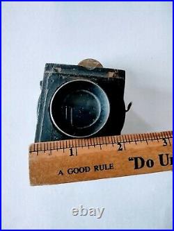 Vintage Brass Camera Lens Mounted On 2 x 2 Wood Board Collectible