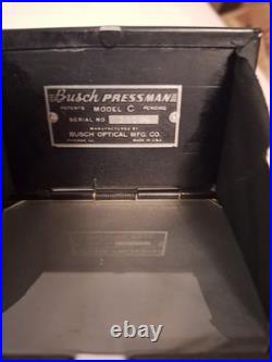 Vintage Busch Pressman Model C Folding Camera w Graflex Trioptar 103mm f4.5 Lens
