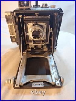 Vintage Busch Pressman Model C Folding Camera w Graflex Trioptar 103mm f4.5 Lens
