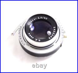 Vintage C. Z. Jena 80mm F2.8 Tessar Large Format Camera Lens In Prontor-svs