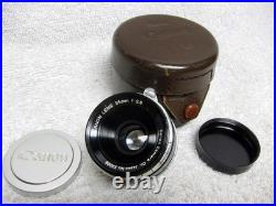 Vintage CANON 35mm f/2.8 Leica Screwmount LTM LENS for Rangefinder with CASE. EP