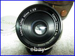 Vintage CANON 35mm f/2.8 Leica Screwmount LTM LENS for Rangefinder with CASE. EP